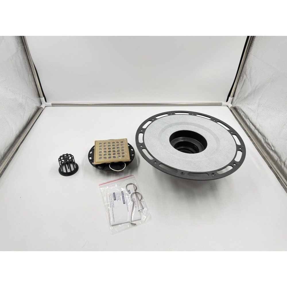 Square Shower Drain 4" Polished Gold 304 Stainless Steel Drain Grate Removable